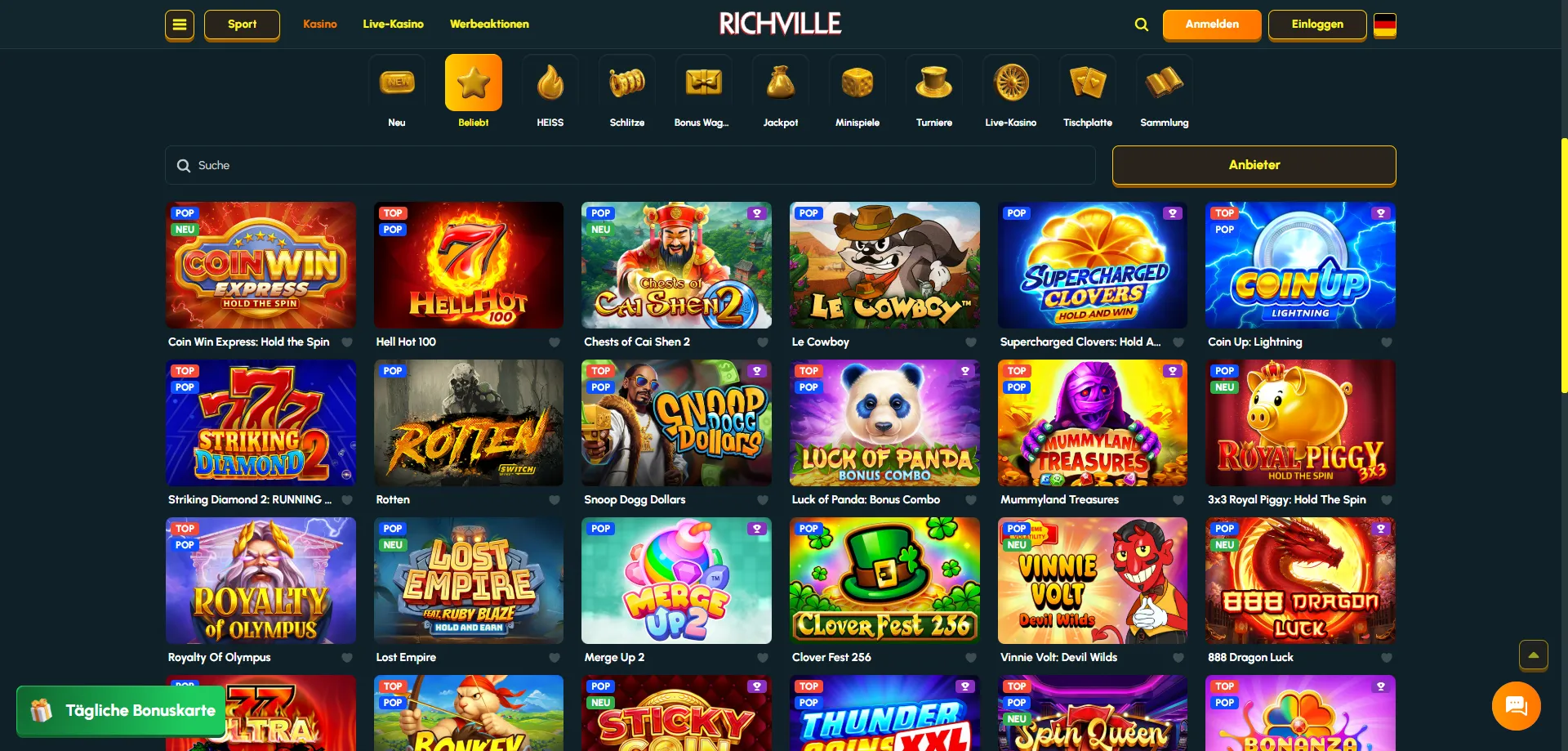 Richville Casino Spielangebot &ndash; &uuml;ber 7.000 Slots und Tischspiele