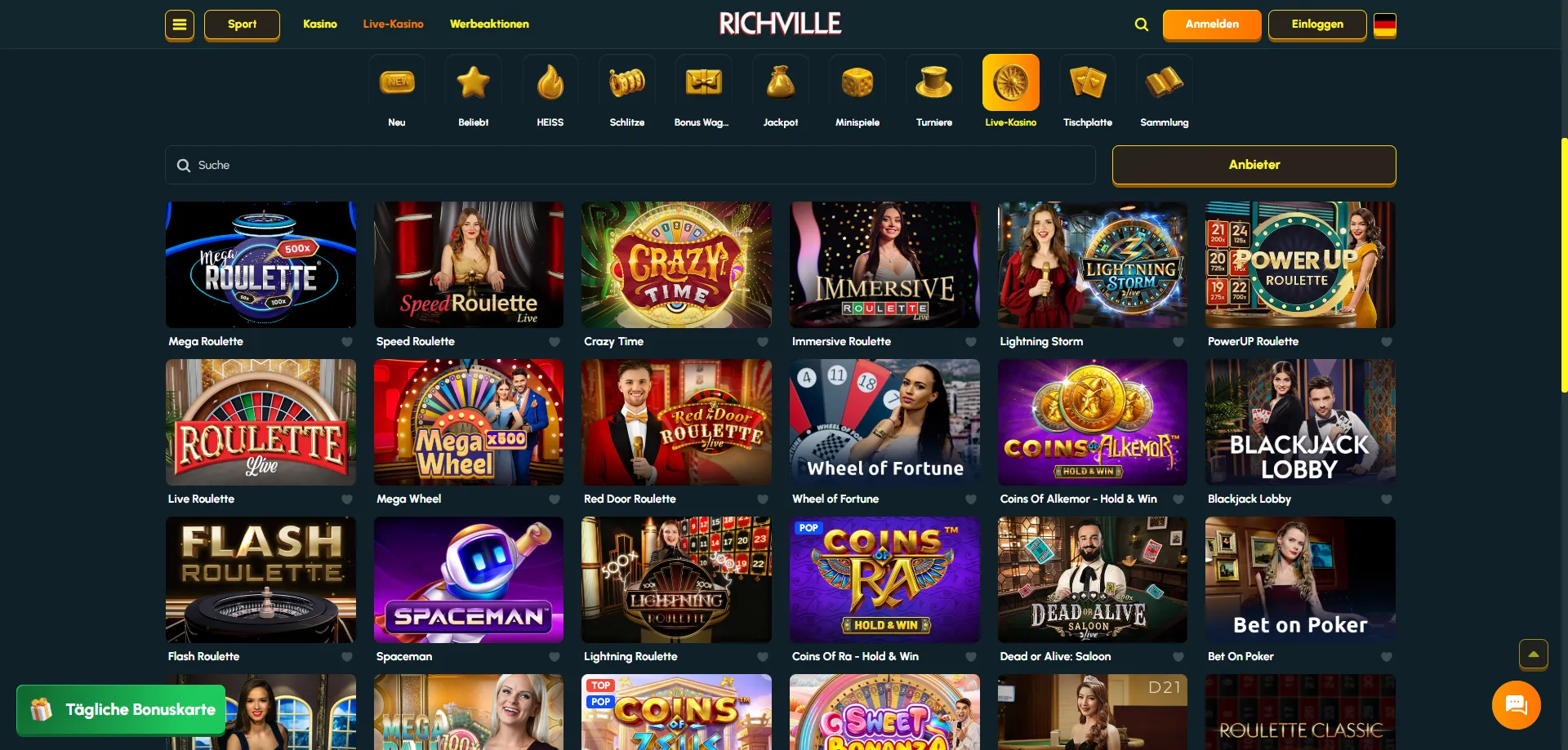Richville Live Casino &ndash; echte Dealer in HD rund um die Uhr
